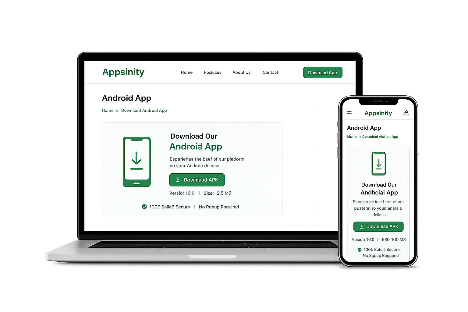 Appsinity app preview on laptop and mobile